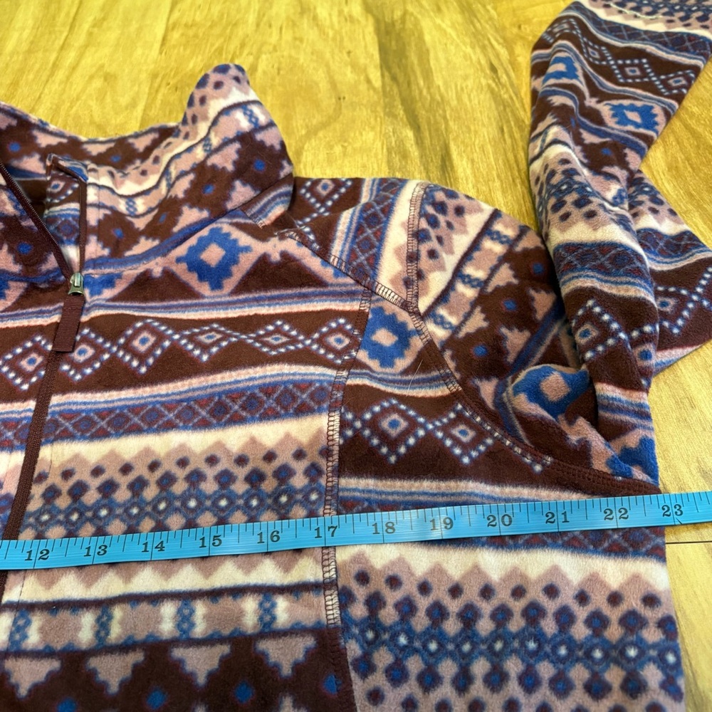 3/$40 Eddie Bauer Purple Full Zip Fleece Aztec Southwest Western Womens Size XL - Picture 6 of 9